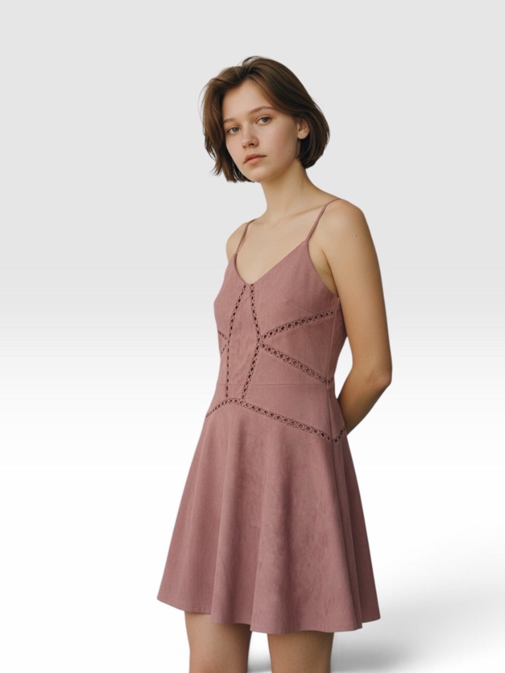 NWT🌺She+Sky•Lavender Micro Corduroy Mini Dress